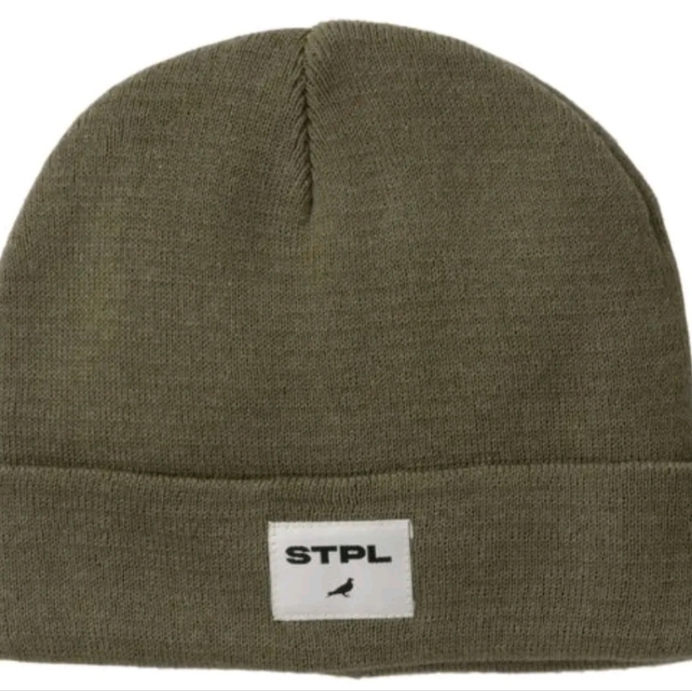 Staple Pigeon Label Beanie 2211X7150 Color Olive, One Size Fits Most